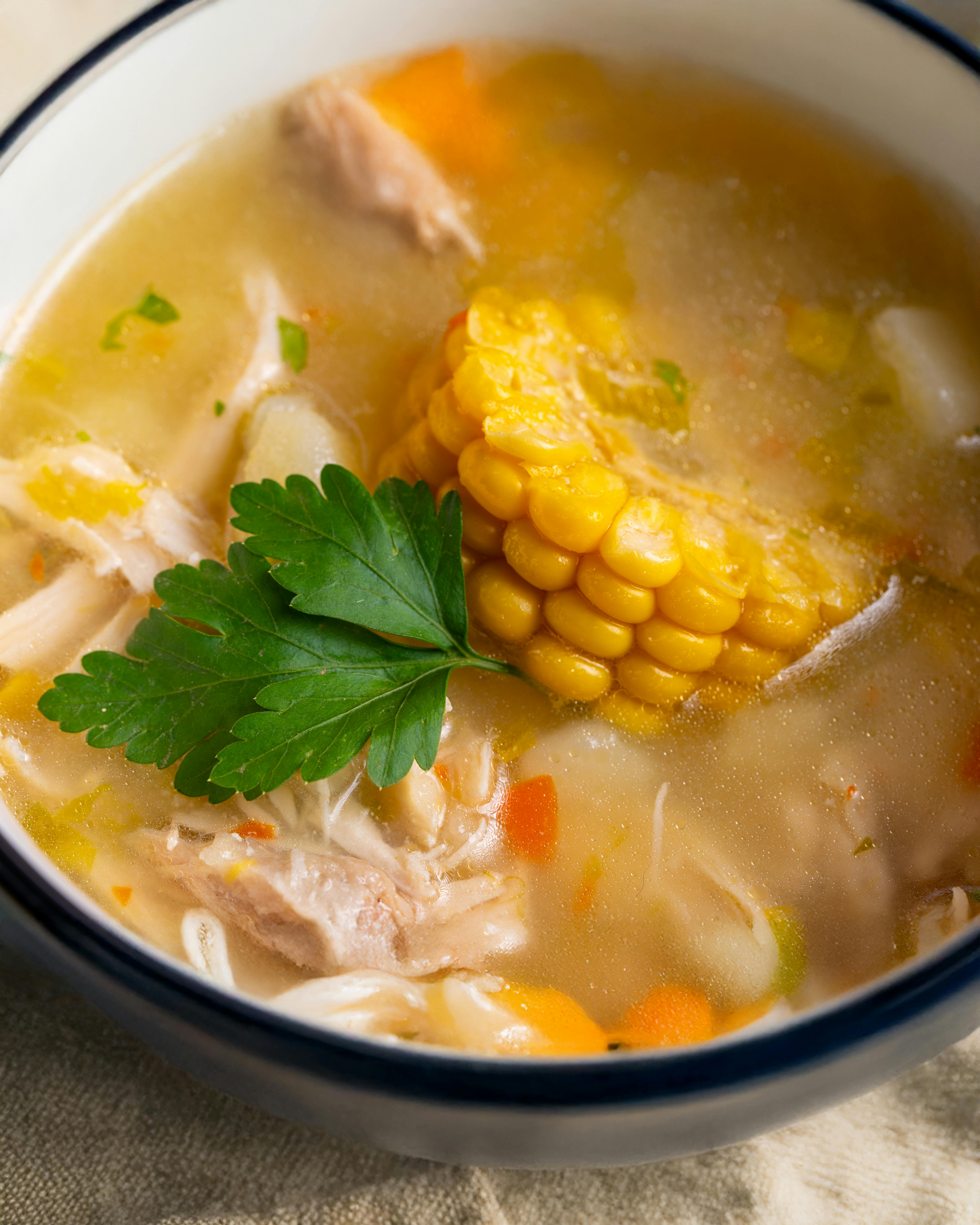 Chicken soup with corn