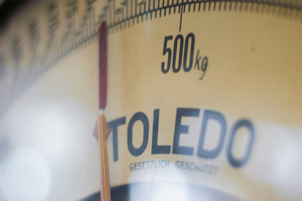 A Toledo weighing scale approaching 500kg