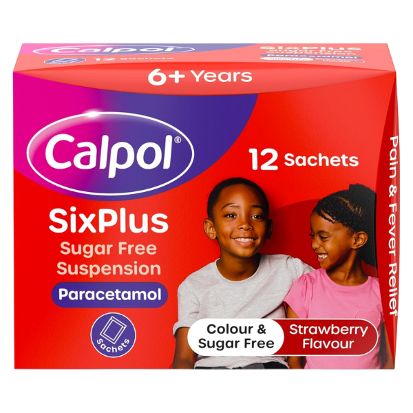 Calpol Six Plus Sugar-Free Suspension Sachets (12 sachets)