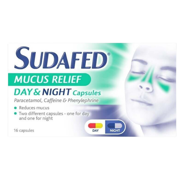 Sudafed Mucus Relief Day/Night Capsules (16 Capsules)
